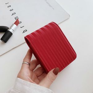 makeup mirror 化妆镜 BAIXL Pu Leather Lipstick Bag with Mirror Lipstick Storage Box Mini Cosmetic Bag Travel Supplies Makeup Bag Women