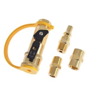 Propane Quick Connect Adapter with Shutoff Valves BBQ Grill Connector Practical Outdoor Camping Cooking Accessories