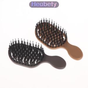 Heabety  Mini Boar Bristle Detangling Hairbrush Women Scalp Massage Combs Hollow Out Wet Curly Hair Comb Barber Hairdressing Styling Tool