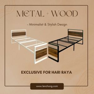 SHONA SINGLE METAL BED WITH WOODEN BOARD/ KATIL SINGLE/ KATIL BESI/ KATIL PAPAN