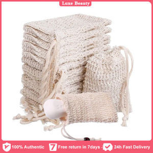 【Local Deliver】Natural Cotton Linen Foaming Soap Bag Saver Net Mesh Massage Exfoliator Pouch Bathing Bubble Maker Cleaning Tool