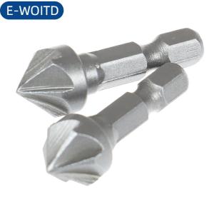 E-WOITD  6 Flute countersink khoan bit chamfer cắt chế biến gỗ công cụ hình lục giác xử lý