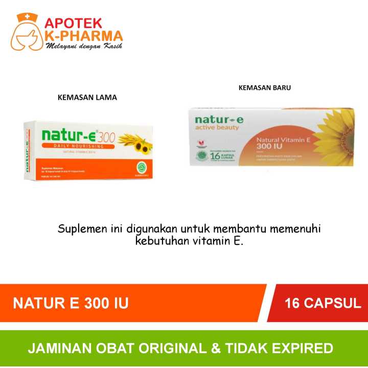 NaturE Vitamin E 300 IU Isi 16 Kapsul Obat Original Darya Lazada Indonesia