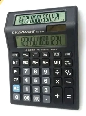 Kawachi Calculator Kalkulator 2 layar 14 Digit - KC8514 Original