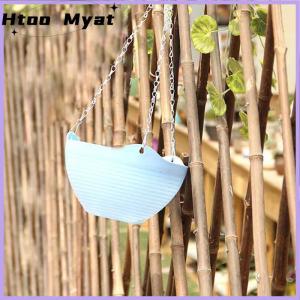 tantuoye Treo Phong lan nồi với chuỗi PP nhựa treo giỏ Lọ hoa treo tường gắn màu xanh lá cây nồi với mọng nước nồi