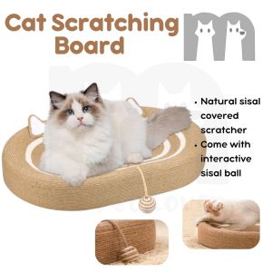 【Mi Pet Lover】Oval Sisal Cat Scratcher Bed Cute Cat Scratching Board