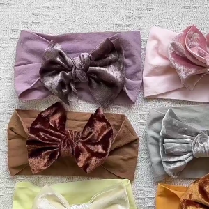 Hair Accessories Baby Bowknot Headband Soft Elastic Knotted Headwear Wide Band Hair Bands Headbands Head Wraps Hairbands