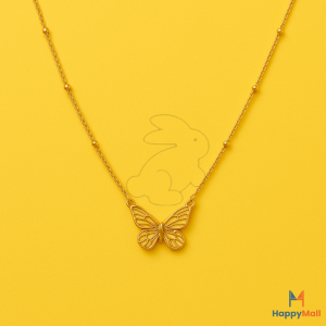 HappyRabbit - Kalung Liontin Kupu-Kupu Gold Titanium Steel 18K Anti Karat HR11009
