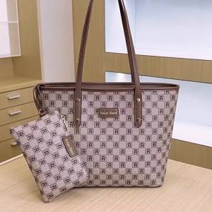 2024 New vintage womens bag large-capacity tote bag checkered pattern shoulder bag mother-daughter bag versatile casual large bag