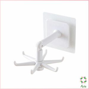 Ayla ตะขอติดเพดาน ติดผนัง  ที่แขวนติดผนัง 6 แฉก ขอเกี่ยวหมุนได้ 360 ° Hexagonal self-adhesive hook