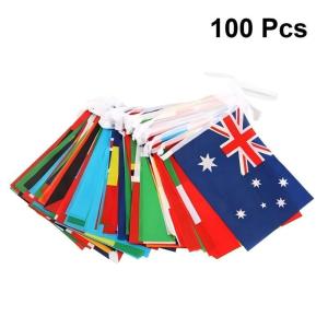 100 Countries World String Flags World Flags International Flag Banners Rectangular String Flag Set
