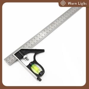 Warm Light เครื่องมือวัดอลูมิเนียมวัดระดับจิตวิญญาณสแตนเลสทรงสี่เหลี่ยมขนาด12