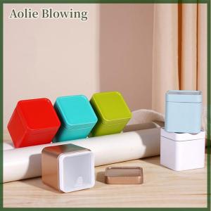 Aolie 1PC Mini Tin Storage Box Sealed Tea Caddy Small Square Coffee Jar Tea Leaves Container Cans Small Tinplate Spices Storage Boxes