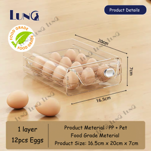 Large capacity Double Drawer Egg Storage Container with Date record