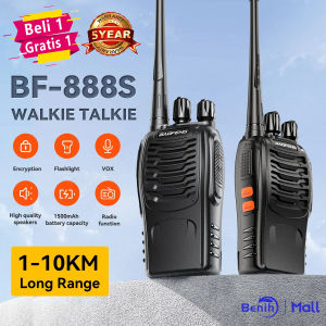 [Beli 1 Gratis 1] Garansi 10 tahun BF888S Walkie Talkie UHF 400 470MHz Pemancar Radio Ham Dua Arah Jarak Jauh untuk Berburu Hotel Benih