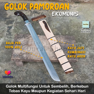 Golok Kerja Kebun Duralium Jati Ukuran Panjang Khas Cibatu Baja Per Fulltang