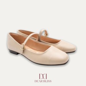 DEAR BLISS Maya Cream Mary Jane Ballet Flats