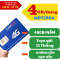Sim 4G Mobifone Gói Cước MDT250A / MDT350 tẶNG 4gB 1 Tháng  Dùng TRỌN GÓI 1 năm không phát sinh phí FREESHIP - CHƯA KÍCH HOẠT. 