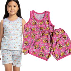 Set of Sando Shorts for kids (girls) 3 mos. to 8 years old Available in many different Cartoon character Cotton fabrics