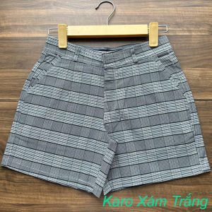 [HCM] Quần sọt nữ kaki co giãn quần short kẻ caro cao cấp chiều dài 35cm năng động lịch sự sọt nữ caro cao cấp quần sọt nữ trắng thể thao