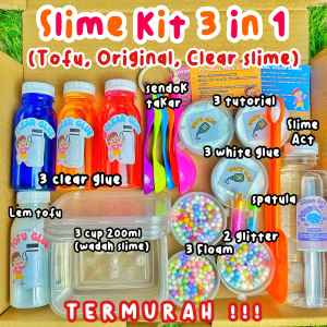 Promo Slime Kit 3 in 1 TERLENGKAP II  Mainan Anak Kreativ II Mainan anak lucu