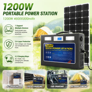 1200W Portable Power Station Solar Generator 460000mAh Large Capacity Power Station Emergency Backup Power Bank