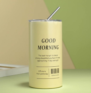 Cangkir Kopi 600Ml Termos Baja Tahan Karat Sedotan Botol Stainless Air Es Kopi Tumbler Termos Vakum