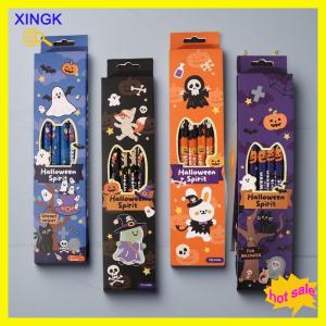 XINGK ดินสอธีมฮาโลวีน12ชิ้น เซ็ตสำหรับเด็กวันเกิดปาร์ตี้ฮาโลวีนของขวัญการ์ตูนฟักทองผีดินสอสำหรับรางวัลโรงเรียน