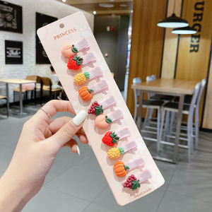 TUmama Kẹp tóc trái cây hoạt hình dễ thương cho trẻ em gái kẹp vịt thủ công với thiết kế hình trái dứa Kiwi dưa hấu Bộ Kẹp Tóc bên đáng yêu