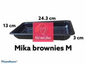 MIKA BROWNIES/KOTAK BROWNIES/BENTO BOX SUSHI KUE/KOTAK MIKA BROWNIES/MIKA PLASTIK BROWNIES/MIKA PLASTIK KUE SIZE SM& L ISI 25 SET WADAH+TTP FOOD SAVE TERMURAH