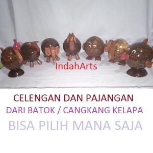 Hiasan Pajangan Celengan / Tempat Menabung Dari Batok Kelapa Glowing Bisa Untuk Kado Pajangan dan Hadiah