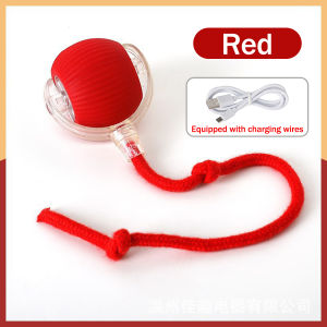 Byshow Automatic Cat Toy Ball Smart Interactive Kitten Play with Motion Sensor USB Rechargeable Chew-Proof Safe Material Imitates Mouse Tail for Training Mainan Kucing Auto Bola Kucing Pintar USB Caj Semula 电动逗猫球