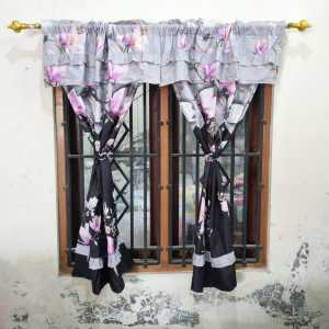 Gorden serut jendela motif bunga