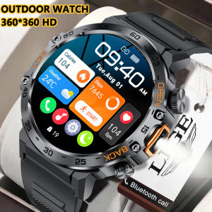 LIGE Pintar Jam Tangan Pria Gelang Pemantauan Kesehatan Senter Luar Ruangan Panggilan Bluetooth Pintar Jam Tangan Pria untuk Android IOS + Kotak