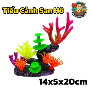 Tiểu Cảnh San Hô Dạ Quang Trang Trí Bể Cá Cảnh (Kích thước: 14x5x20cm)