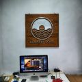 LOGO KAYU JATI BELANDA UKIR DEKORASI RUMAH HIASAN DINDING. 