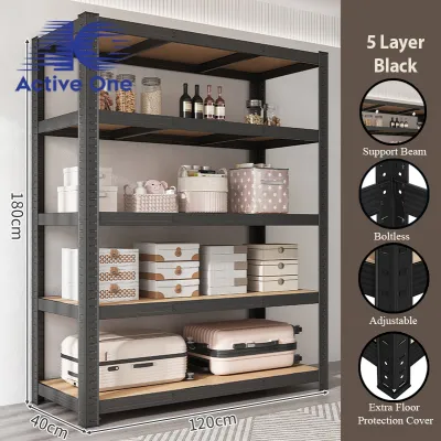 ACTIVEONE 5/6 Layers Floor Standing Steel Bookshelf Home Kitchen Store Storage Rack Warehouse Rack - Fulfilled by ACTIVEONE