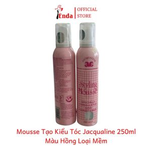 Mousse tạo kiểu tóc Jacqualine EN043 keo gôm xịt dạng bọt giúp giữ nếp cố định tóc màu đen cứng màu hồng mềm 250ml