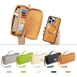 Business Wallet Cards Solt Phone Bag Case For iPhone 15 16 Pro Max 14 Plus 13 12 11 XS XR SE 2022 Shoulder Pocket Lanyard Cover