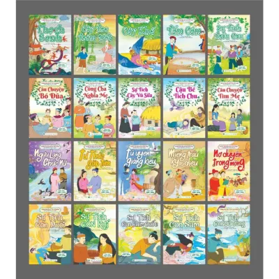 Sách - 6 mẫu mới - Combo 20 Quyển Truyện Cổ Tích Cho Bé - song ngữ có quét mã QR
