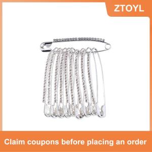 【ZTOYL】 10Pcs Lớn An Toàn Pins 2 Inch Trang Trí Rhinestone Trâm Phụ Nữ Trâm Pins Cho Quần Áo Váy Áo Len Khăn Ve Áo Hat