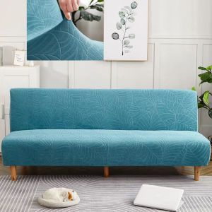 ❤Quick delivery+COD❤ Thickened sofa bed cover solid color elastic cover no armrest elastic cover foldable sofa cover (length range is 160-190 cm/64.9-76.7 inches)