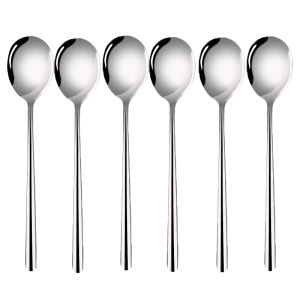 12PCS Stainless Steel Spoon Fork Thickened Cutlery Set Square Shank Tableware