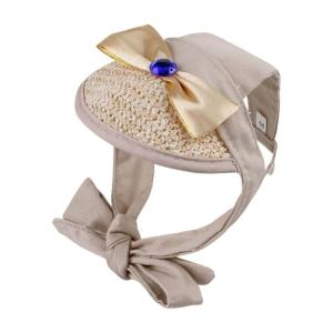 Bowknot Strap Dog Baseball Caps Adjustable Sun Hat for Small Breeds Outdoor Activity with Ear Openings Pet Supply