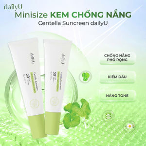 Kem Chống Nắng dailyU Centella Mini 8g SPF50+ PA++++ Nâng Tone Nhẹ Tuýp Nhỏ Tiện Mang Theo