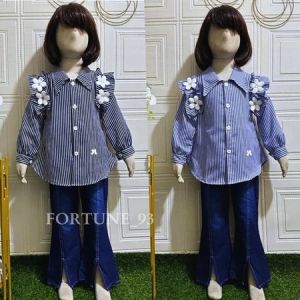 Stelan anak perempuan import korean style celana cutbray usia 3 - 12 tahun set terbaru anak perempuan set anak tangung jumbo oversize crop top set kuromi anak perempuan - COD