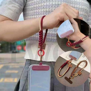 HTF 1pc Phone Case Braided Hanging Rope Lanyard Wristband Phone Lanyard Hand Grip