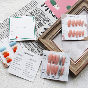 YINSI 20ชิ้นแผ่นโชว์เล็บการ์ดเล็บปลอมสไตล์เรียบง่ายสำหรับกดบนเล็บอุปกรณ์ตกแต่งเล็บ