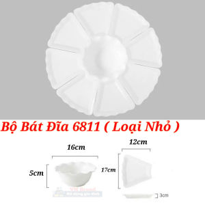 Bộ Bát Đĩa Hoa Mai 7 MónNhựa Việt Nhật Cao Cấp Bộ Bát Đĩa Cúng