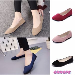 ReadyStock Size 35-43 Women Casual Flat Shoes Suede Pointed Toe Shoes Pointed Ladies Toe Shoes (Small Cutting)